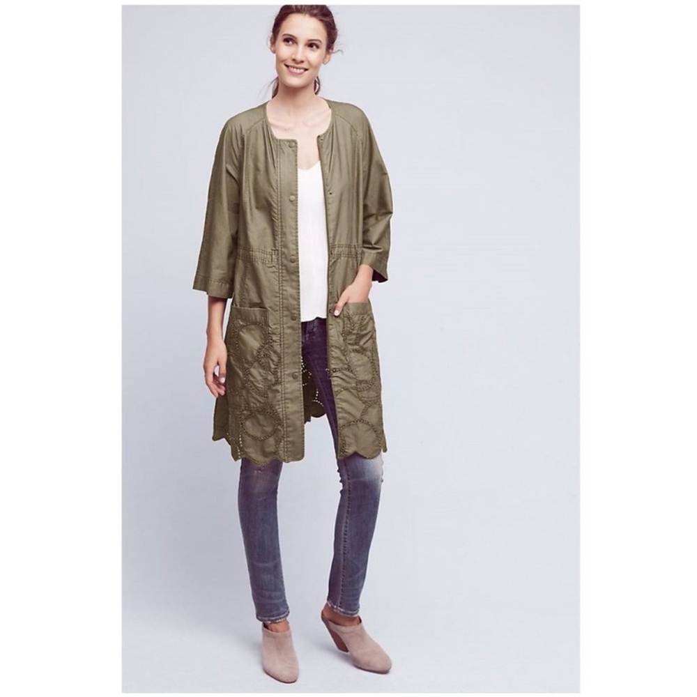 Anthropologie Hei Hei - Moss Scalloped Anorak Jacket - XS (adjustable waist) - Picture 3 of 13